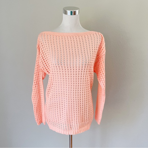 CCK Style Crochet Peach Wool Blend Sweater Size XL - Picture 1 of 5